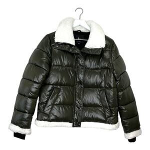 7 For All Mankind Green Thermal Puffer Coat Size Medium